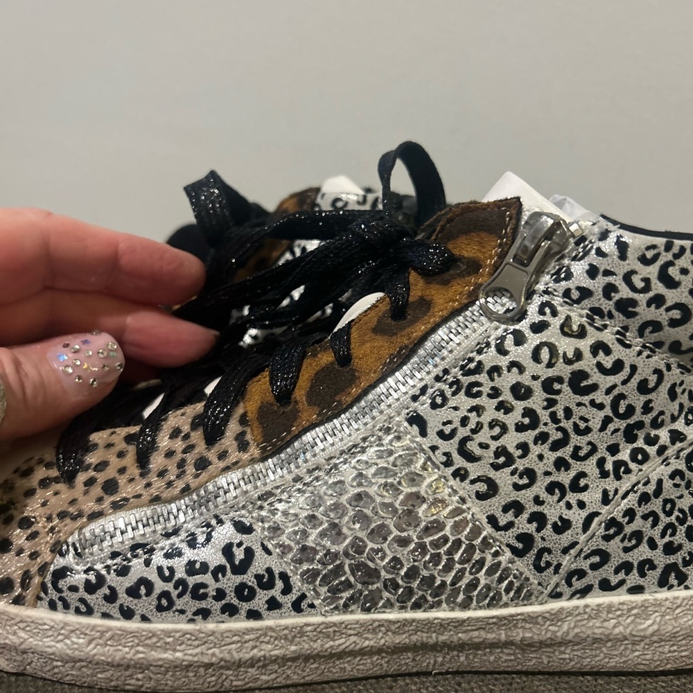 Ninety Union Leopard Print High-Top Sneakers - Picture 5 of 10